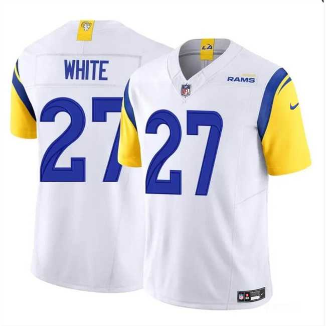 Men & Women & Youth Los Angeles Rams #27 Tre%27Davious White White 2024 F.U.S.E. Vapor Untouchable Football Stitched Jersey->new england patriots->NFL Jersey